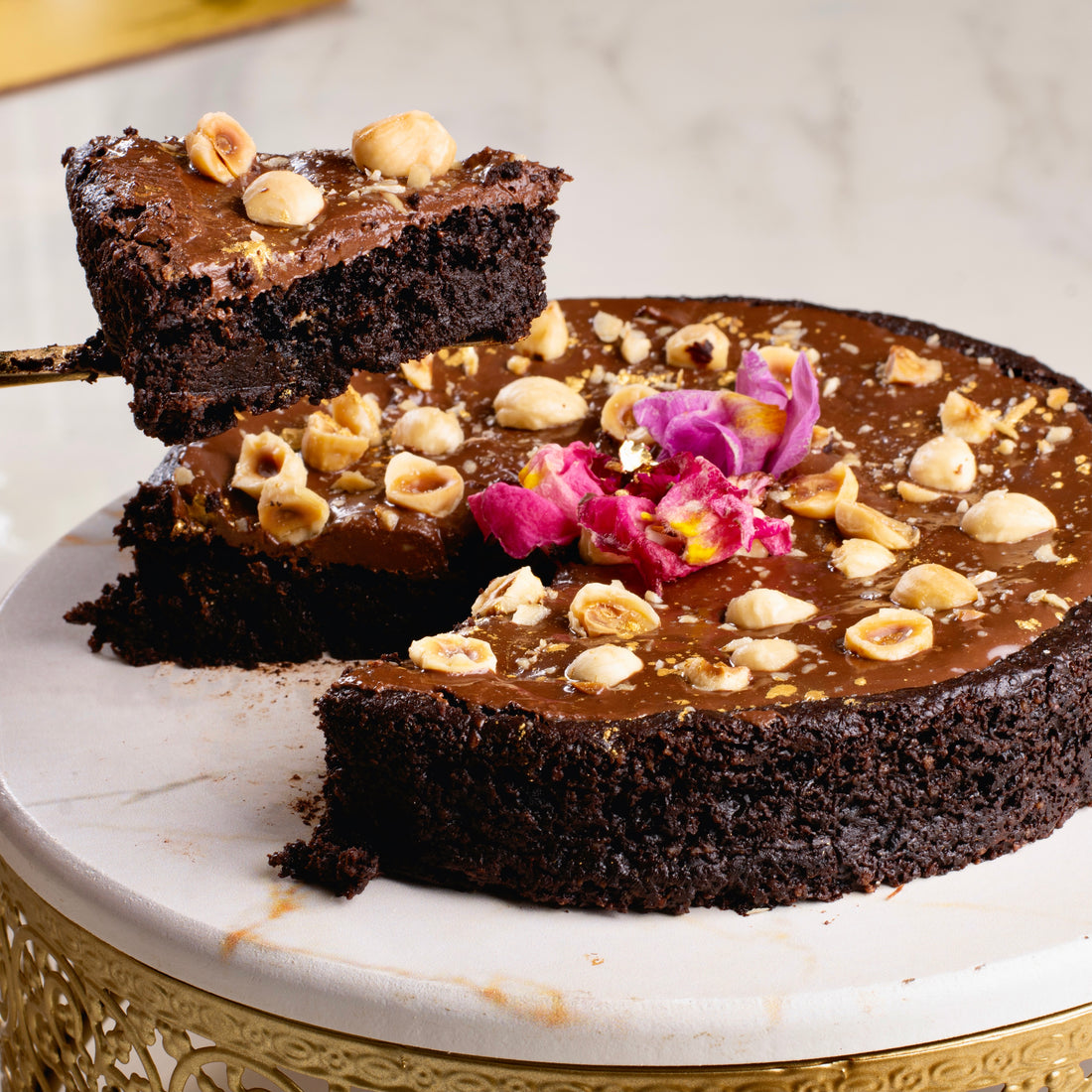 Flourless Hazelnut Cake with our in house Sugar Free Nutella