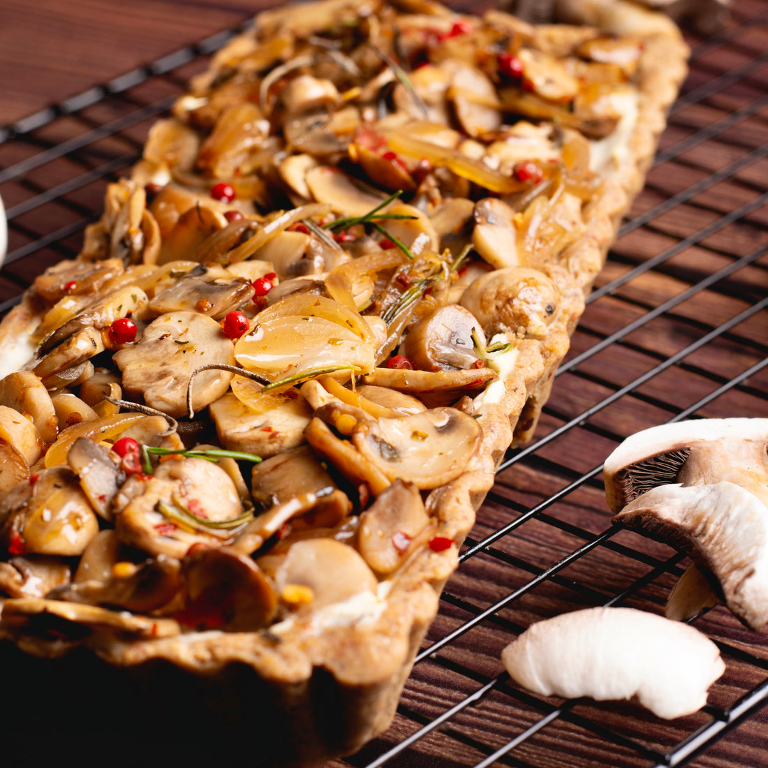 Mushroom, Rosemary & Onion Tart with Cream Cheese