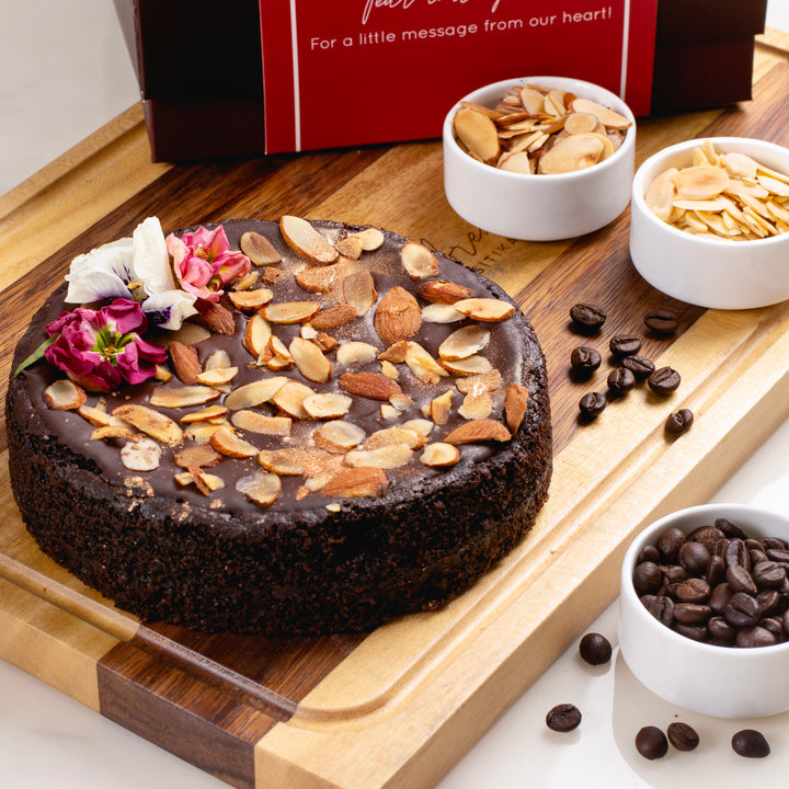 Flourless Coffee Almond Dark Chocolate Cake