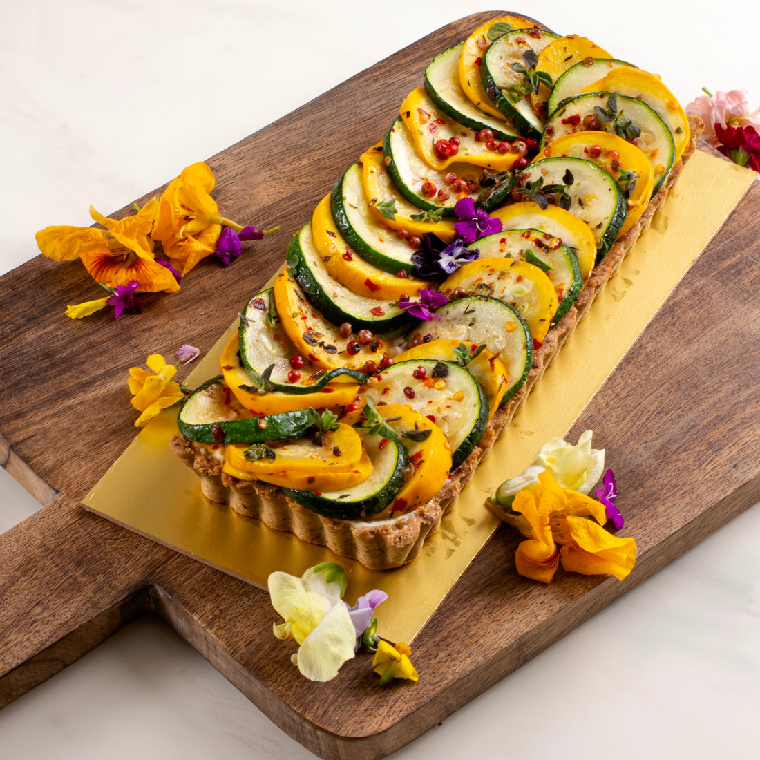 Zucchini Tart with Cream Cheese & Balsamic Reduction