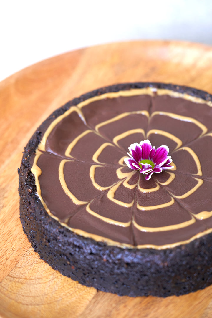 Flourless Dark Chocolate & Natural Peanut Butter Cake