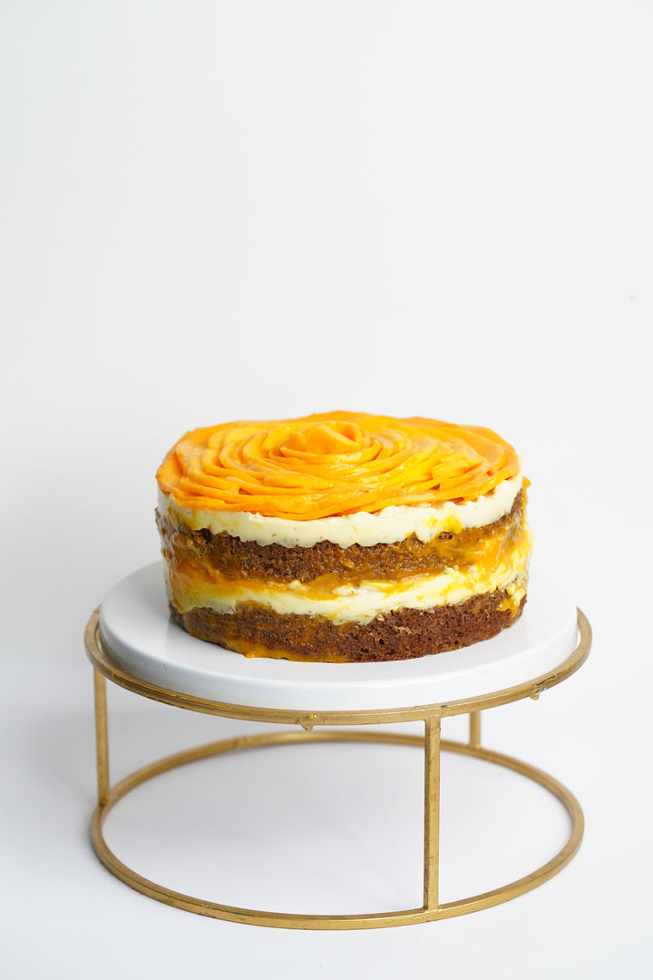 Layered Mango & Vanilla Custard Cake