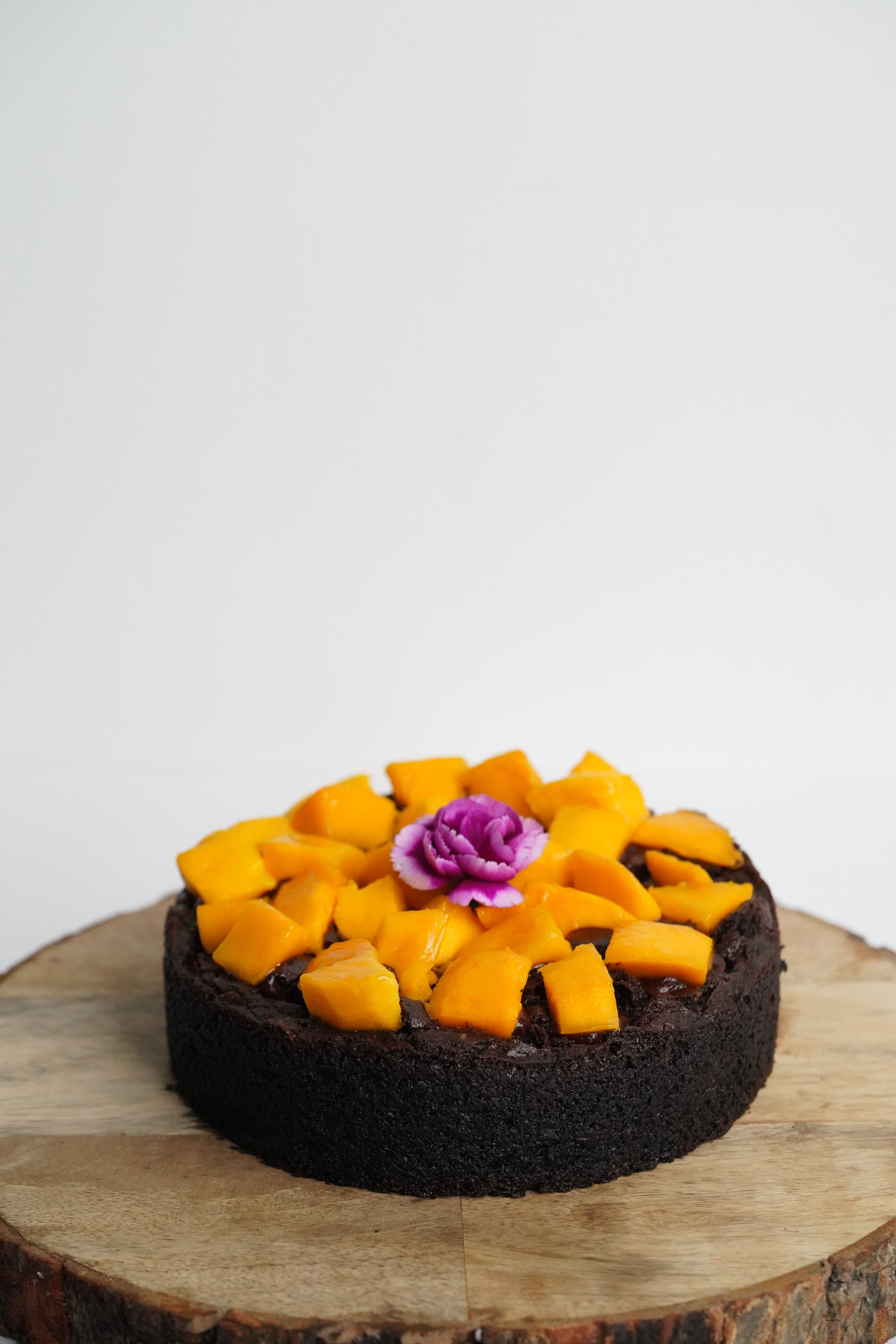 Gooey Dark Chocolate & Mango Cake