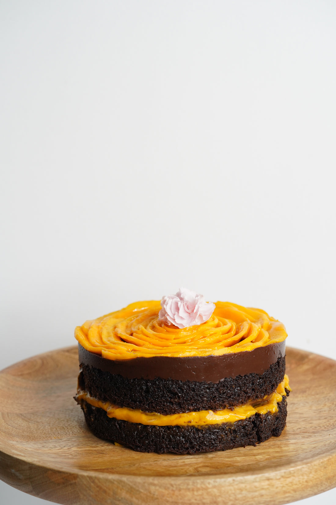 Layered Mango & Dark Chocolate Icing Cake
