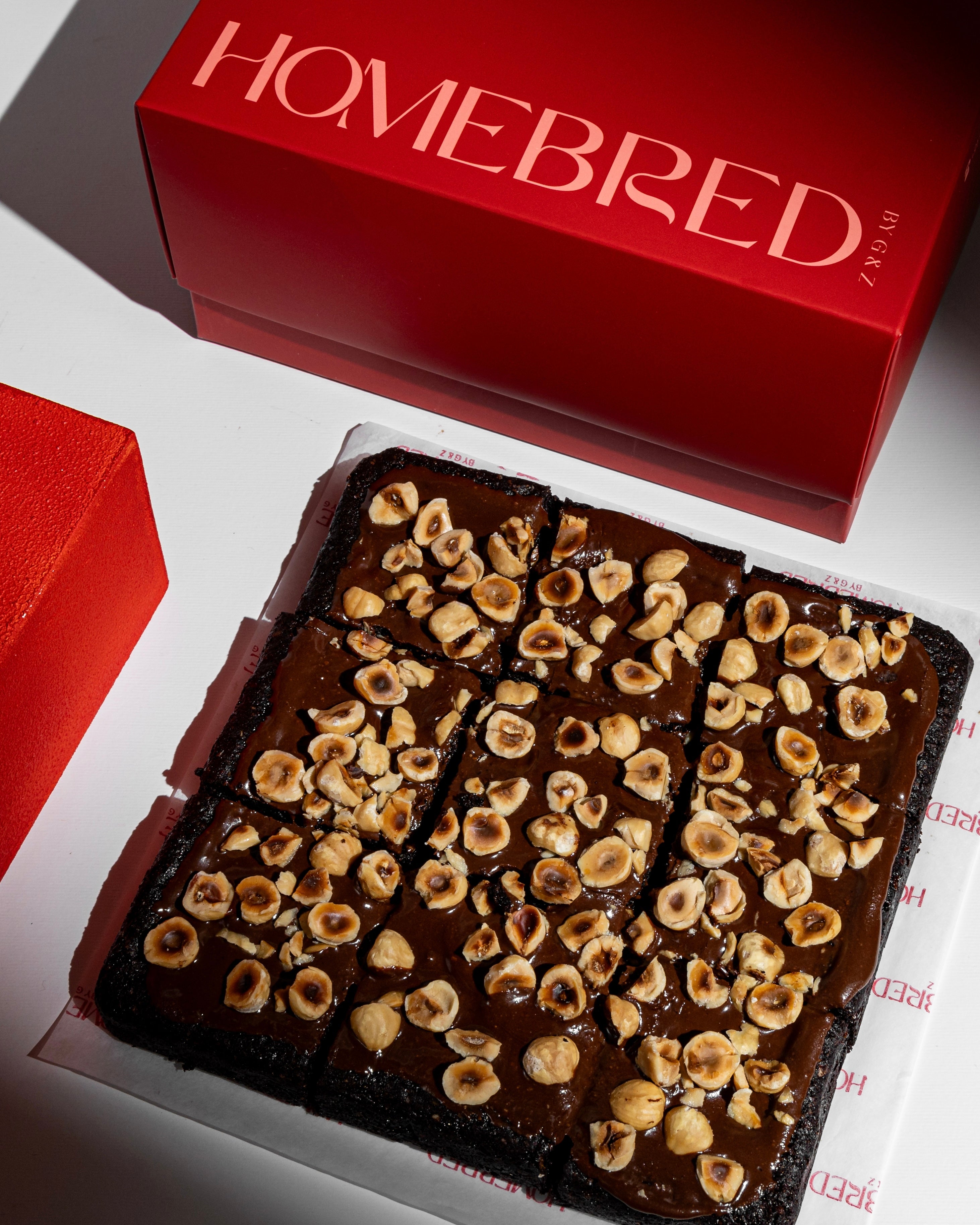 Dark Chocolate & Hazelnut Brownies with our in house Sugar Free Nutella