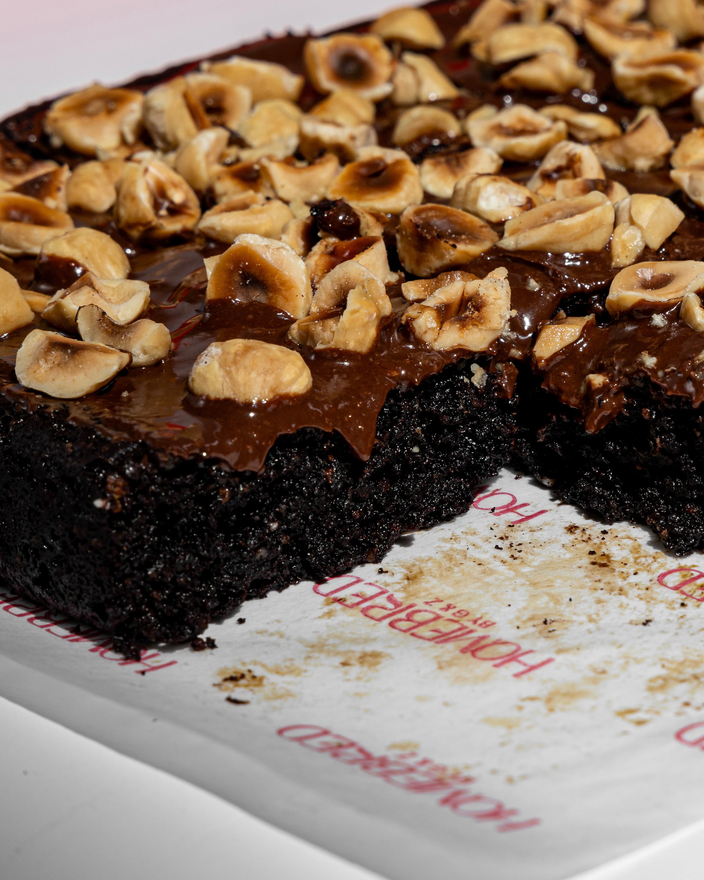 Dark Chocolate & Hazelnut Brownies with our in house Sugar Free Nutella