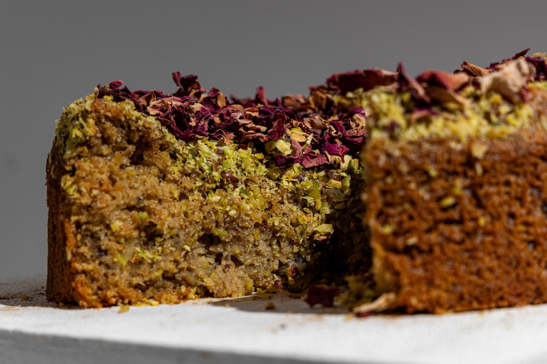 Rose pistachio cake