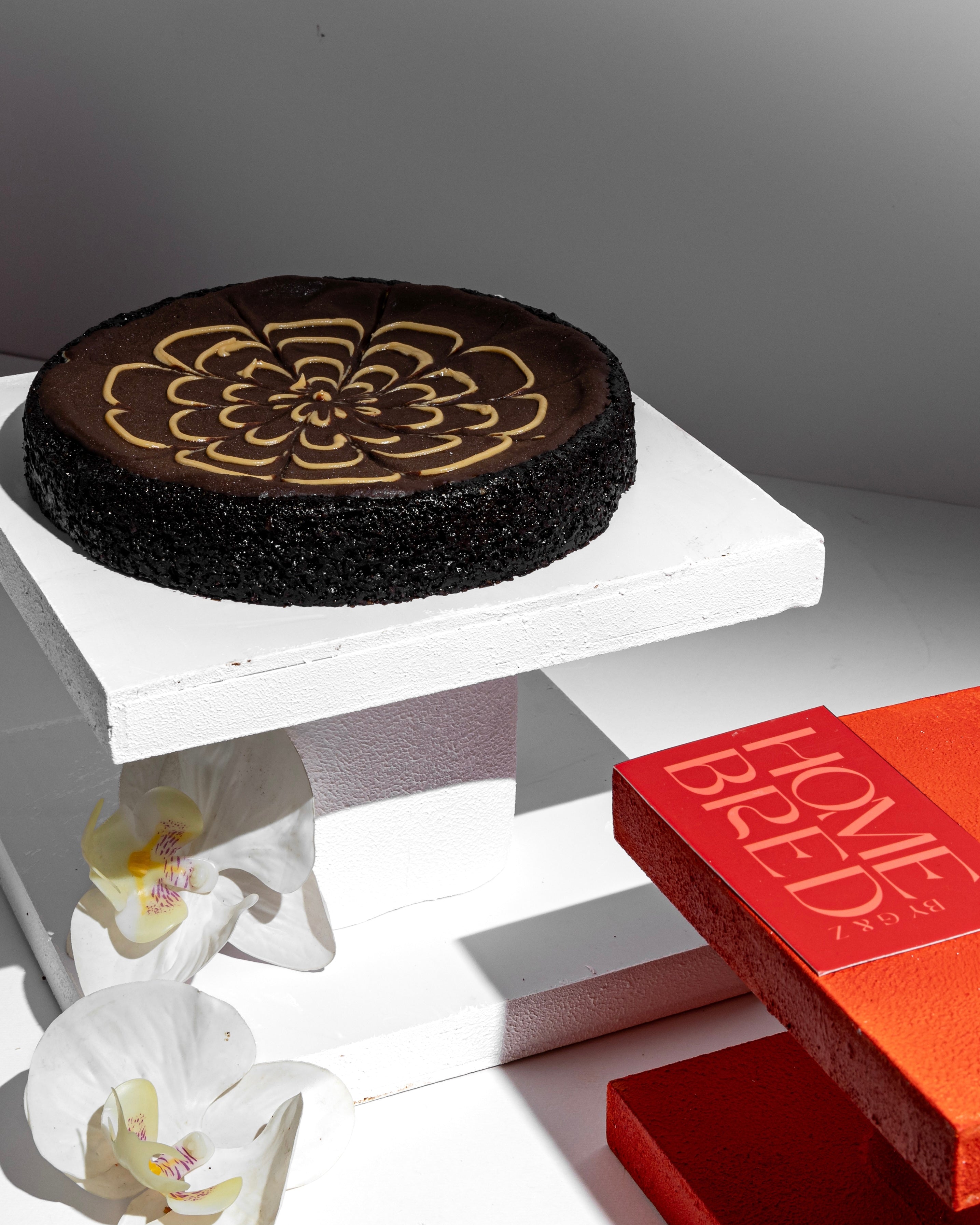 Flourless Dark Chocolate & Natural Peanut Butter Cake