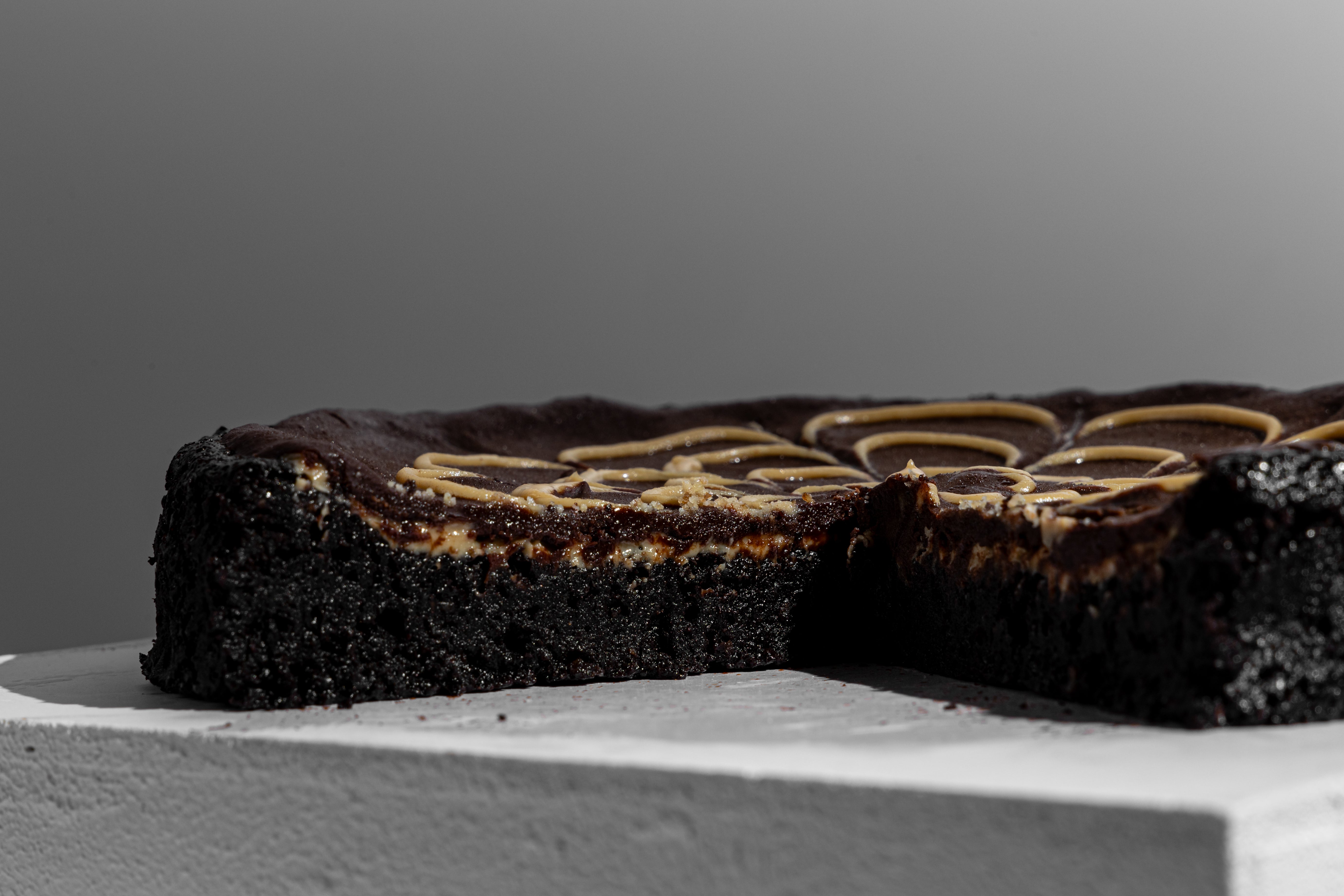 Flourless Dark Chocolate & Natural Peanut Butter Cake