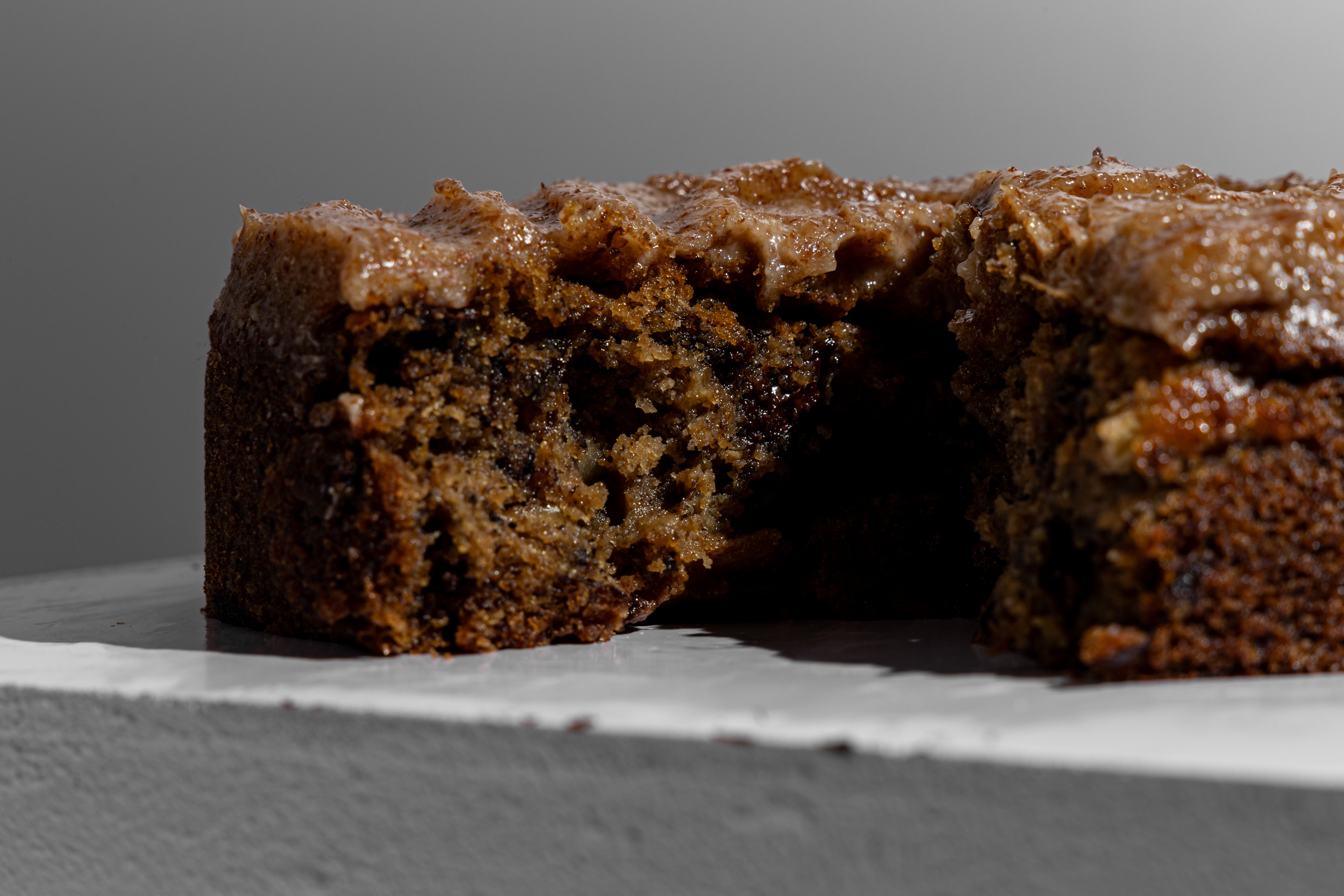 Banana, Walnut & Dark Chocolate Cake with Almond Butter Frosting