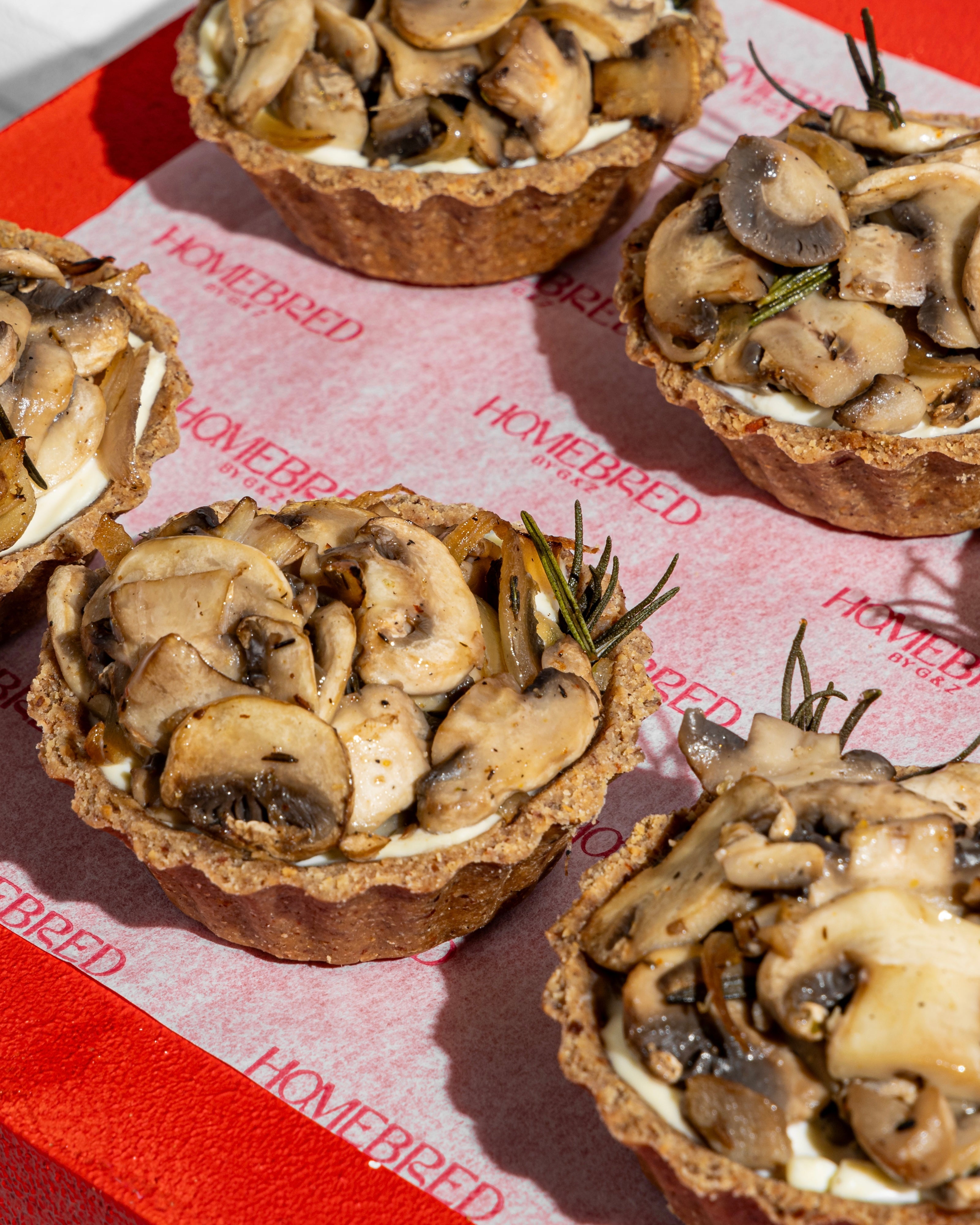 Mushroom, Rosemary & Onion Tart with Cream Cheese