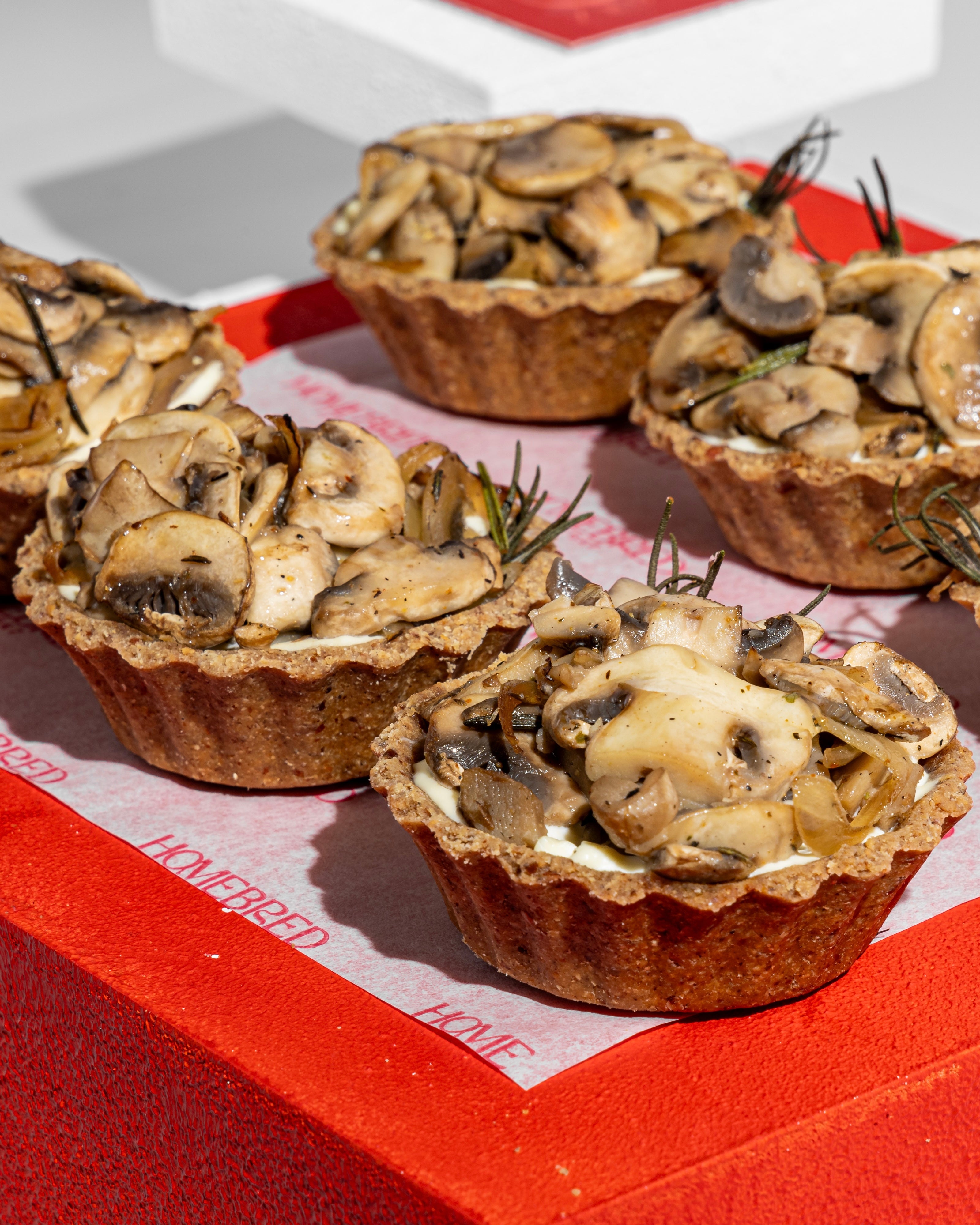 Mushroom, Rosemary & Onion Tart with Cream Cheese